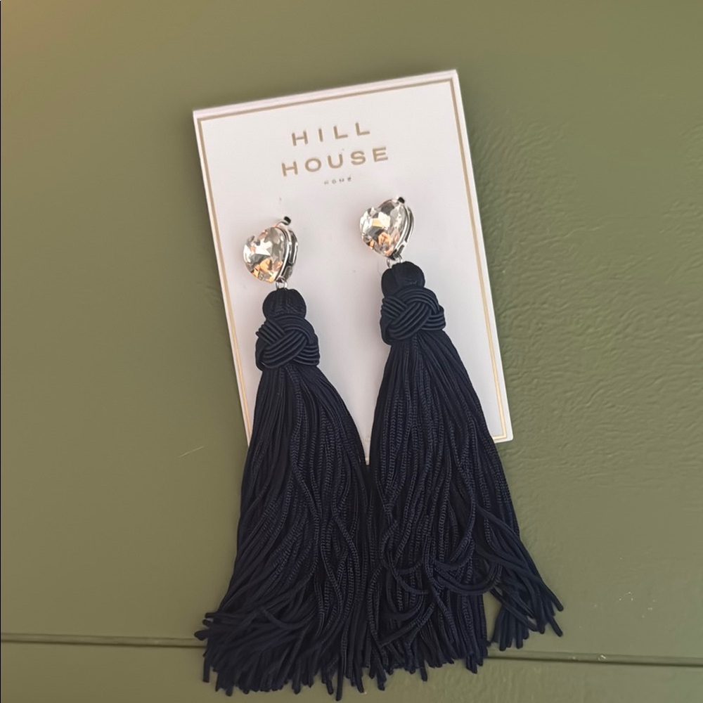 Hill House Navy Blue Tassel Earrings